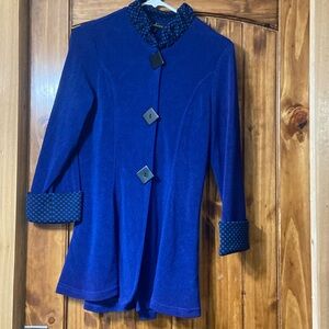Yushi xs royal bluer and polka dot jacket in great used condition.